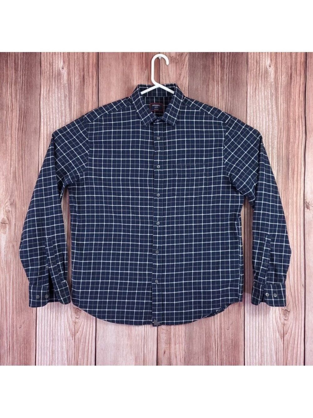 UNTUCKit Morisco Flannel Shirt Mens Large Regular Fit Button Up Windowpane Plaid